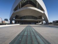 there is a view of an architectural structure from the ground level of the plaza de la convention
