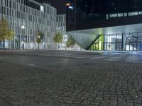 A Futuristic Building in the City of Berlin at Night