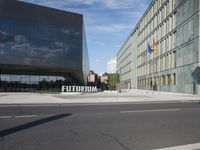 a picture of the building in front of it that is part of an arena called the future forum