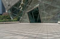 Futuristic Glass Wall Cityscape in Guangzhou, China