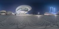 this is an image of a large building with the view of it from a fish eye lens