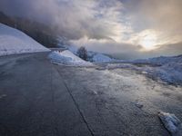 German Alps: Snow-Covered Mountain Range Landscape