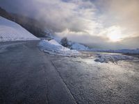 German Alps: Snow-Covered Mountain Range Landscape