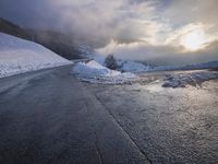 German Alps: Snow-Covered Mountain Range Landscape