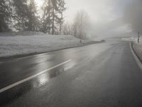 Snow Covered Road in the German Alps: A Winter Scene