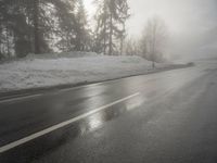 Snow Covered Road in the German Alps: A Winter Scene