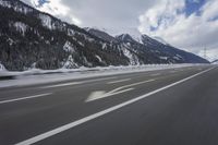 German Alps: Snowy Mountain Pass Road