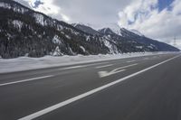 German Alps: Snowy Mountain Pass Road