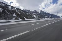 German Alps: Snowy Mountain Pass Road