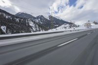 German Alps: Snowy Mountain Pass Road