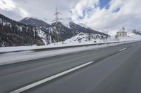 German Alps: Snowy Mountain Pass Road