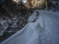German Alps Winter Landscape: Road and Mountain