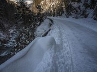 German Alps Winter Landscape: Road and Mountain