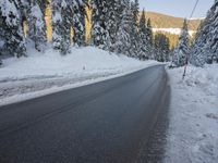 German Alps Winter Morning: A Road Through Snowy Mountains