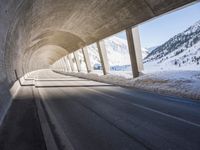 German Architecture with Snow Covered Mountains