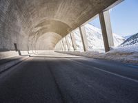 German Architecture with Snow Covered Mountains