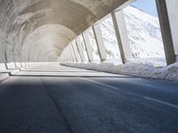 German Architecture with Snow Covered Mountains