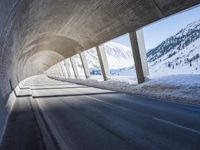 German Architecture with Snow Covered Mountains