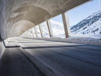 German Architecture with Snow Covered Mountains