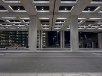 Night in a German City: Buildings Illuminated by Light