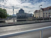 German City Urban Transport on River Bridge 001