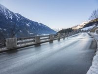 German Highland Road Snowy Landscape