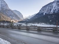 German Highlands Winter Landscape with Snowy Mountains