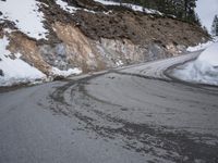 German Mountain Pass Through Snowy Rocky Terrain