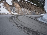 German Mountain Pass Through Snowy Rocky Terrain