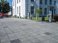 German Parking Lot with Clear Sky and Pavers 001