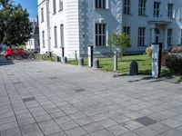 German Parking Lot with Clear Sky and Pavers 002