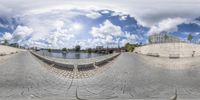 the 360 - lens picture is a great example for any project or image of a city street