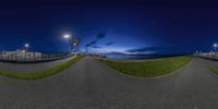 the 360 - panorama of a night shot of the highway from the bottom of this one