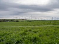 German Windmills: Overlooking Fields and a Cloudy Horizon