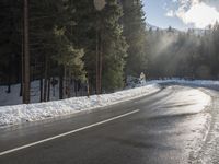 Germany Alps Road Covered in Snow Winter