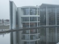 Germany's Berlin: A Foggy Dawn Reflection on Modern Architecture
