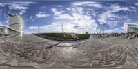 a close - up of the street of a building in an image of a fish eye lens