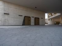 Germany City Life: Concrete Walls and Pavers