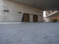 Germany City Life: Concrete Walls and Pavers