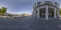 this is a fish eye lens shot of a building in the city of birmingham, england