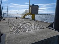 Germany Cobblestone Streets with Harbor View