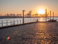 Germany at Dawn: Cobblestone Road in Hamburg