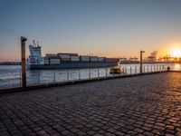 Germany at Dawn: Cobblestone Road in Hamburg