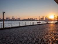 Germany at Dawn: Cobblestone Road in Hamburg