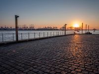 Germany at Dawn: Cobblestone Road in Hamburg