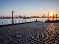 Germany at Dawn: Cobblestone Road in Hamburg