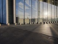 Germany's Glass Walls Reflecting the Clear Sky