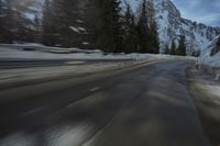 German Mountain Landscape Covered in Snow