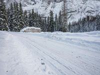 Germany Mountain Landscape: Snow-Covered Road