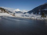 Germany Mountain Road: Winter Landscape View